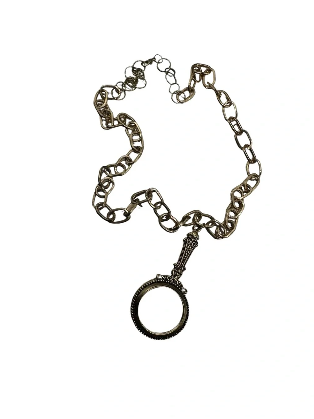 Gold-Tone Decorative Magnifier Pendant Necklace
